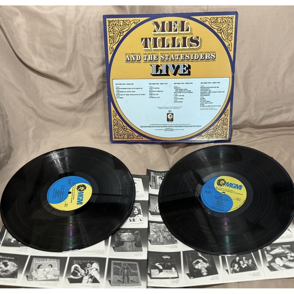 Lot Of 2 Mel Tillis I Ain't Never1976, Mel Tillis & Stateside Live1972 MGM VTG - Picture 4 of 6